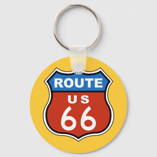 Route US 66 Sign Sleutelhanger (Voorkant)
