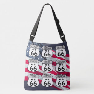 Route US 66 Signs Crossbody Tas