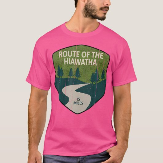  route van de Hiawatha Trail bergwandeling T-shirt (Voorkant)