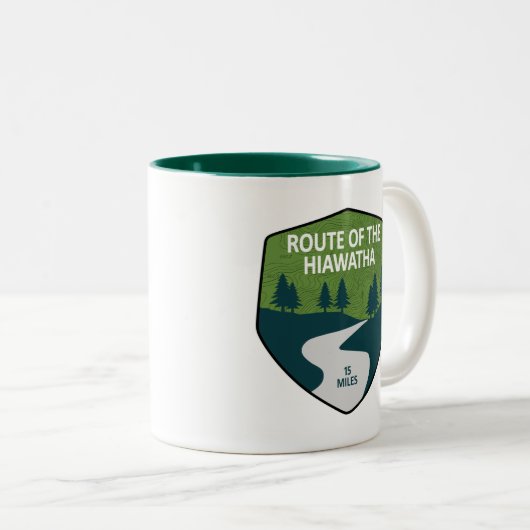 route van het hiawatha-spoor tweekleurige koffiemok (Voorkant rechts)