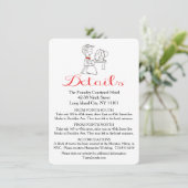 Routebeschrijving Bruid & bruidegom Zwart-wit brui Informatiekaartje (Staand voorkant)