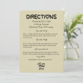  routebeschrijving Details Tan Black Wedding Love Kaart (Staand voorkant)