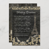 Routebeschrijving Eiffeltoren Krijt Typografie Kaart (Voorkant / Achterkant)