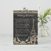 Routebeschrijving Eiffeltoren Krijt Typografie Kaart (Staand voorkant)