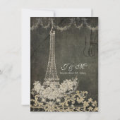 Routebeschrijving Eiffeltoren Krijt Typografie Kaart (Achterkant)