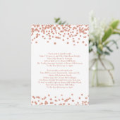Routebeschrijving Roos Gold Glitter Confetti Kaart (Staand voorkant)