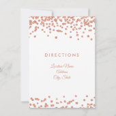 Routebeschrijving Roos Gold Glitter Confetti Kaart (Achterkant)