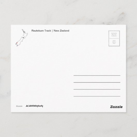 Routeburn Track (Neuseeland) Postkarte Briefkaart (Achterkant)
