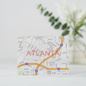 Routekaart Atlanta Peachtree Briefkaart (Staand voorkant)