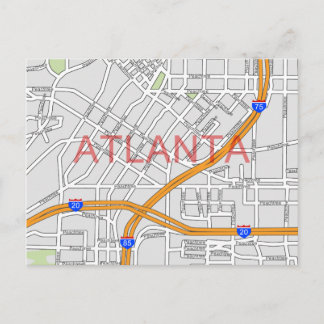 Routekaart Atlanta Peachtree Briefkaart