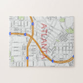 Routekaart Atlanta Peachtree Legpuzzel (Horizontaal)