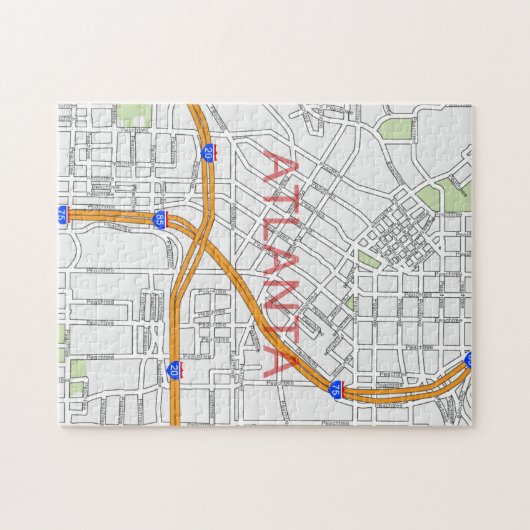 Routekaart Atlanta Peachtree Legpuzzel (Horizontaal)