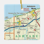  routekaart Genève Ohio Keramisch Ornament (Voorkant)