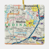 Routekaart Medina Ohio Keramisch Ornament (Voorkant)