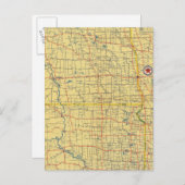 Routekaart N & S Dakota Briefkaart (Voorkant / Achterkant)