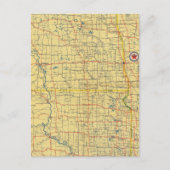 Routekaart N & S Dakota Briefkaart (Voorkant)