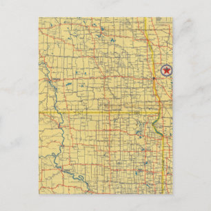 Routekaart N & S Dakota Briefkaart