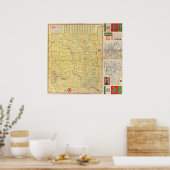 Routekaart N & S Dakota Poster (Keuken)