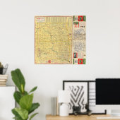 Routekaart N & S Dakota Poster (Thuiskantoor)