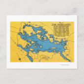 Routekaart naar het meer en de snelwegen briefkaart (Voorkant)