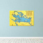 Routekaart naar het meer en de snelwegen canvas afdruk (Insitu (Houten vloer))