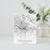 Routekaart naar Richmond Virginia City Briefkaart (Staand voorkant)