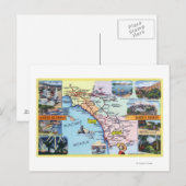 Routekaart naar Zuidelijke CA Romantic Highways Briefkaart (Voorkant / Achterkant)