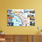 Routekaart naar Zuidelijke CA Romantic Highways Canvas Afdruk (Insitu (Woonkamer))