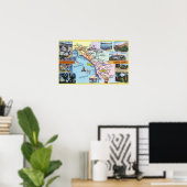 Routekaart naar Zuidelijke CA Romantic Highways Poster (Thuiskantoor)
