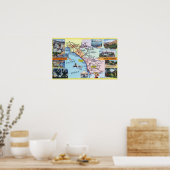 Routekaart naar Zuidelijke CA Romantic Highways Poster (Keuken)
