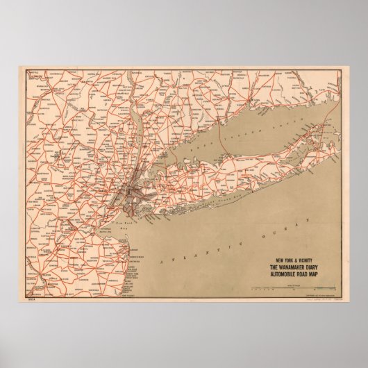 routekaart New York (1917) Poster (Voorkant)