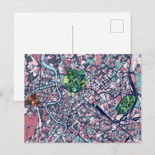 Routekaart Rome Italië Briefkaart (Voorkant / Achterkant)