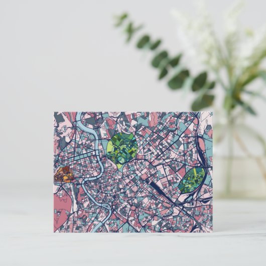 Routekaart Rome Italië Briefkaart (Staand voorkant)