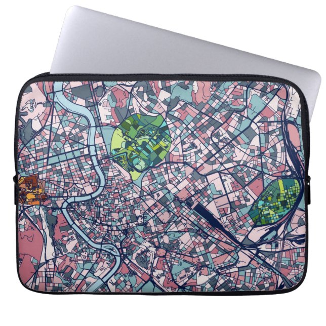Routekaart Rome Italië Laptop Sleeve (Voorkant)