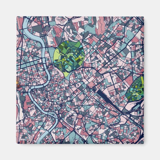 Routekaart Rome Italië Magneet (Voorkant)