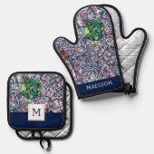 Routekaart Rome Italië Ovenwant & Pannenlap Set (Voorkant / Achterkant)