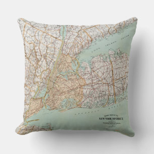 routekaart van de New York District Gallery Kussen