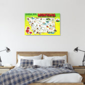 Routekaart van de staat, groeten van canvas afdruk (Insitu (Slaapkamer))