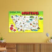 Routekaart van de staat, groeten van canvas afdruk (Insitu (Woonkamer))