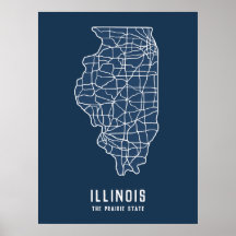 Routekaart van de staat Illinois - de kaart van de