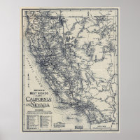 Routekaart van de Vintage Californië en Nevada (19