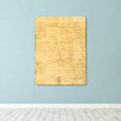 Routekaart van het gebied Dakota na de vlucht Canvas Afdruk (Insitu (Houten vloer))