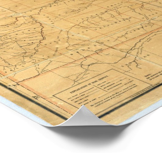 Routekaart van het gebied Dakota na de vlucht Poster (Hoek)