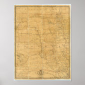 Routekaart van het gebied Dakota na de vlucht Poster (Voorkant)