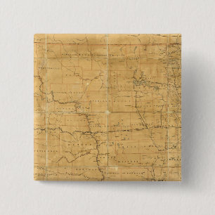 Routekaart van het gebied Dakota na de vlucht Vierkante Button 5,1 Cm