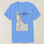 Routekaart van Idaho Centennial Trail TShirt (Design voorkant)