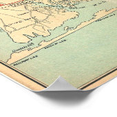routekaart van Long Island (1905) Poster (Hoek)