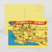Routekaart van Los Angeles naar Californië Briefkaart (Voorkant / Achterkant)