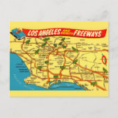 Routekaart van Los Angeles naar Californië Briefkaart (Voorkant)