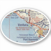  routekaart Ventura CA Sticker (Voorkant)